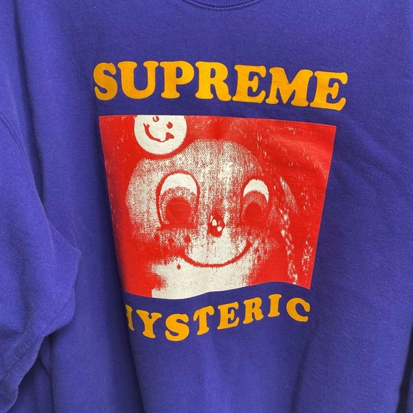 Supreme x Hysteric Glamour graphic crewneck Sweatshirt in blue ss21 Size XL. - Picture 4 of 6